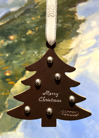 Leather Tree Ornament (Merry Christmas)