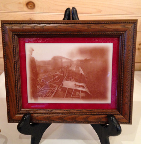 Copperesque ~ Train Wreck II Glass Tile