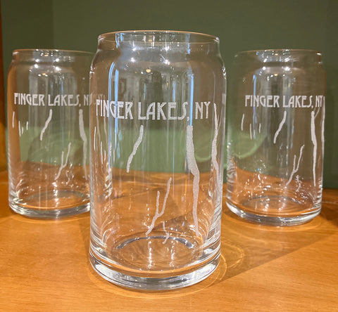 Copperesque ~ Finger Lakes Etched Tall Glass