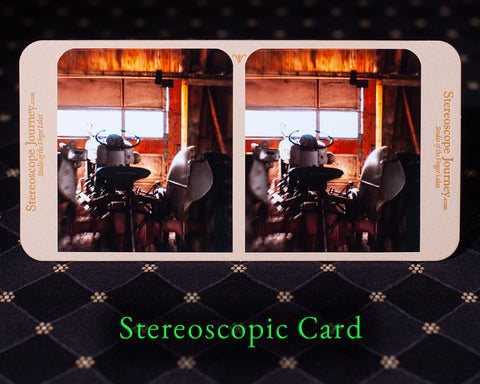 vintage tractor stereocard