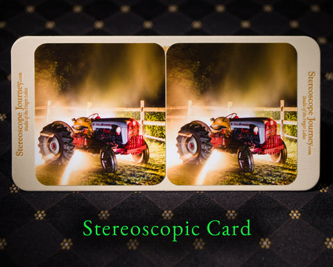 Stereographic Card - (farm) Back from Outer Space