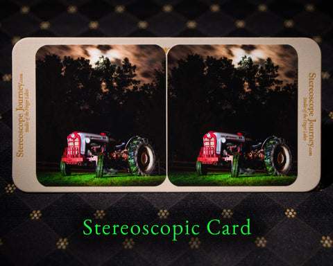 Stereographic Card - (farm) Waiting for Dawn