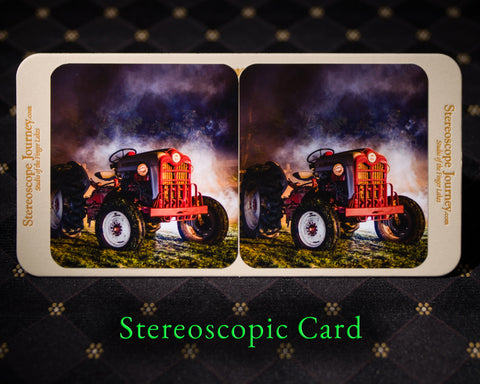 Stereographic Card - (farm) A Tractor is Born