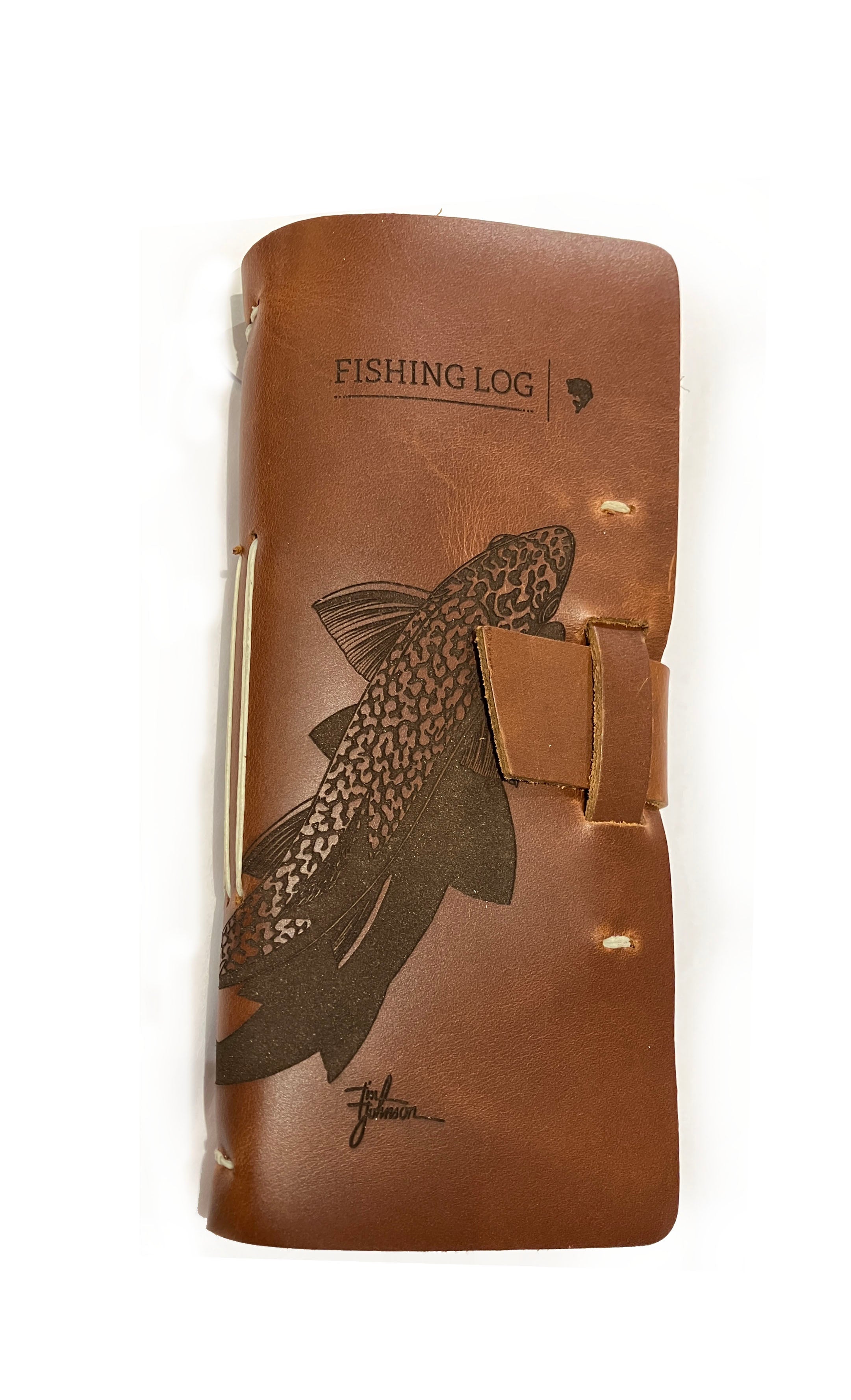 Tenceur 2 Pcs Leather Fishing Log Book Hunting Log Book to Record Details  Fishing Journal Hunting Book for Huntsman Fishermen Species, 96 Pages