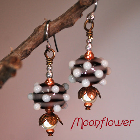Copperesque ~ Moon Flower earrings